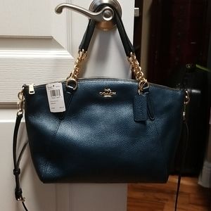 Coach Metallic Blue Sm Kelsey Chain Purse